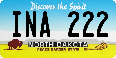 ND license plate INA222