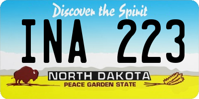 ND license plate INA223