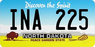ND license plate INA225