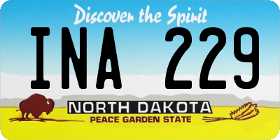 ND license plate INA229