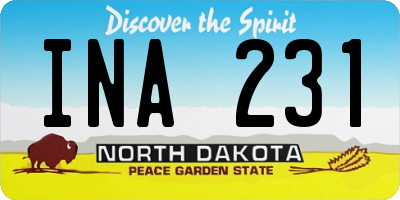 ND license plate INA231