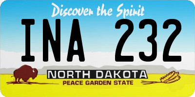 ND license plate INA232