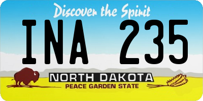 ND license plate INA235
