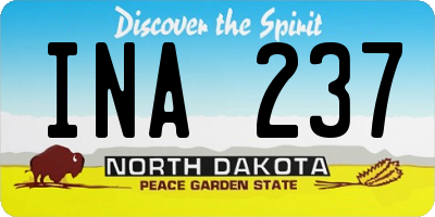 ND license plate INA237