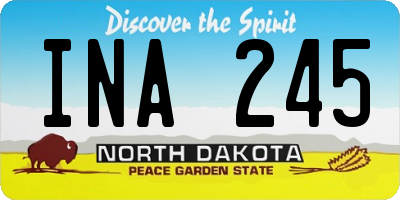 ND license plate INA245