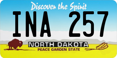 ND license plate INA257