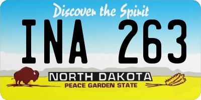 ND license plate INA263