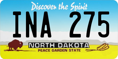 ND license plate INA275