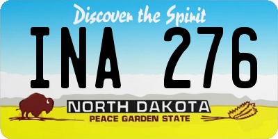 ND license plate INA276