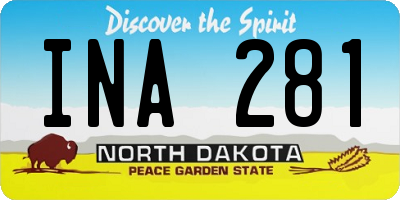 ND license plate INA281