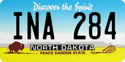 ND license plate INA284