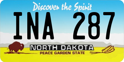 ND license plate INA287