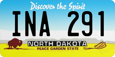 ND license plate INA291