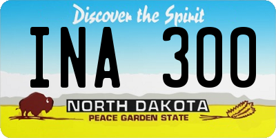 ND license plate INA300