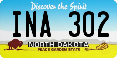 ND license plate INA302