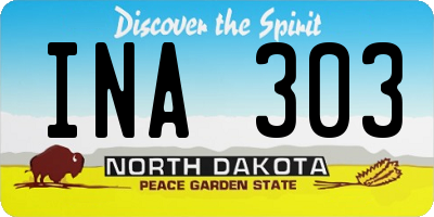 ND license plate INA303