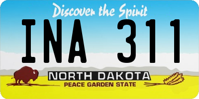 ND license plate INA311