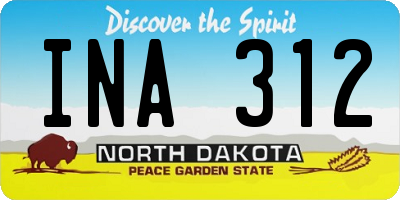 ND license plate INA312
