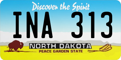 ND license plate INA313