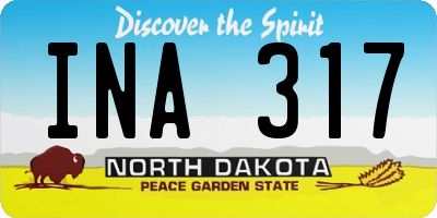 ND license plate INA317