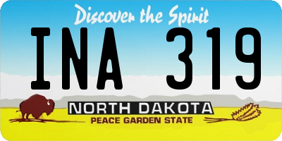 ND license plate INA319