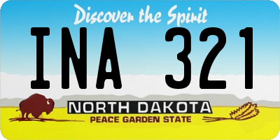 ND license plate INA321