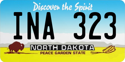 ND license plate INA323