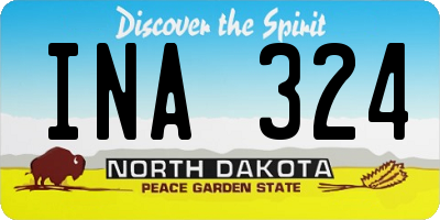 ND license plate INA324