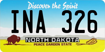 ND license plate INA326