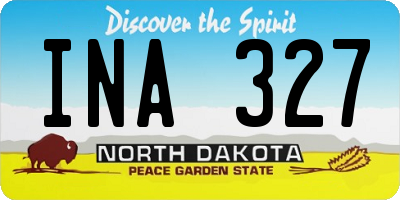 ND license plate INA327