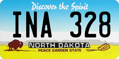 ND license plate INA328