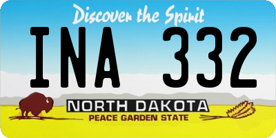 ND license plate INA332