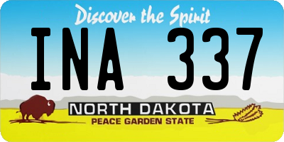 ND license plate INA337