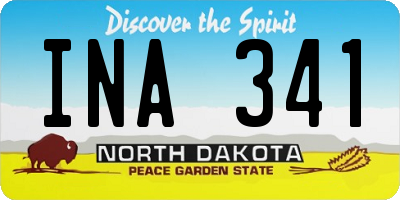 ND license plate INA341