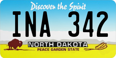 ND license plate INA342