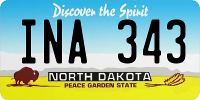 ND license plate INA343