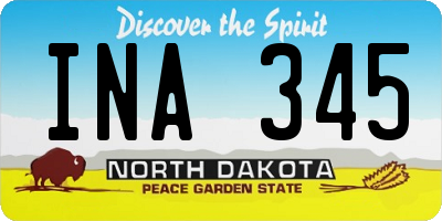 ND license plate INA345