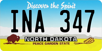 ND license plate INA347