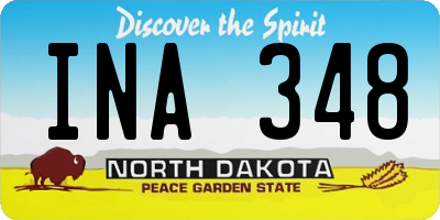 ND license plate INA348