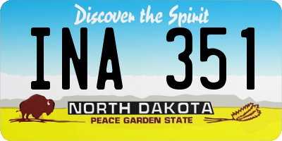 ND license plate INA351