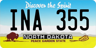 ND license plate INA355