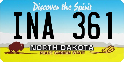 ND license plate INA361