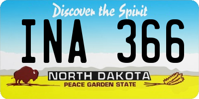 ND license plate INA366
