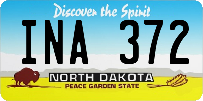 ND license plate INA372