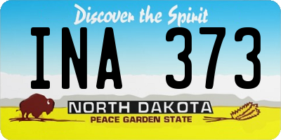 ND license plate INA373