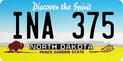 ND license plate INA375
