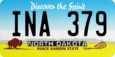ND license plate INA379