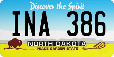 ND license plate INA386
