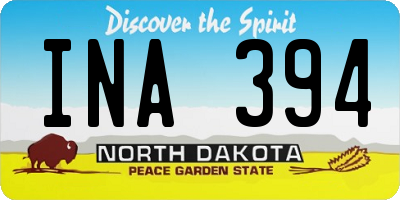 ND license plate INA394