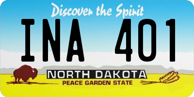 ND license plate INA401